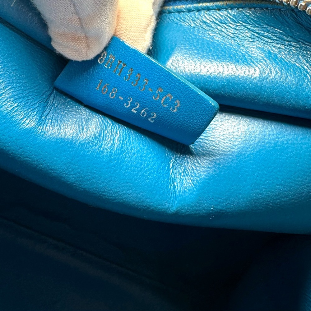 Fendi 3Jours Mini Blue Leather Top Handle Bag W Silver Accent & Crossbody Strap - Picture 12 of 16